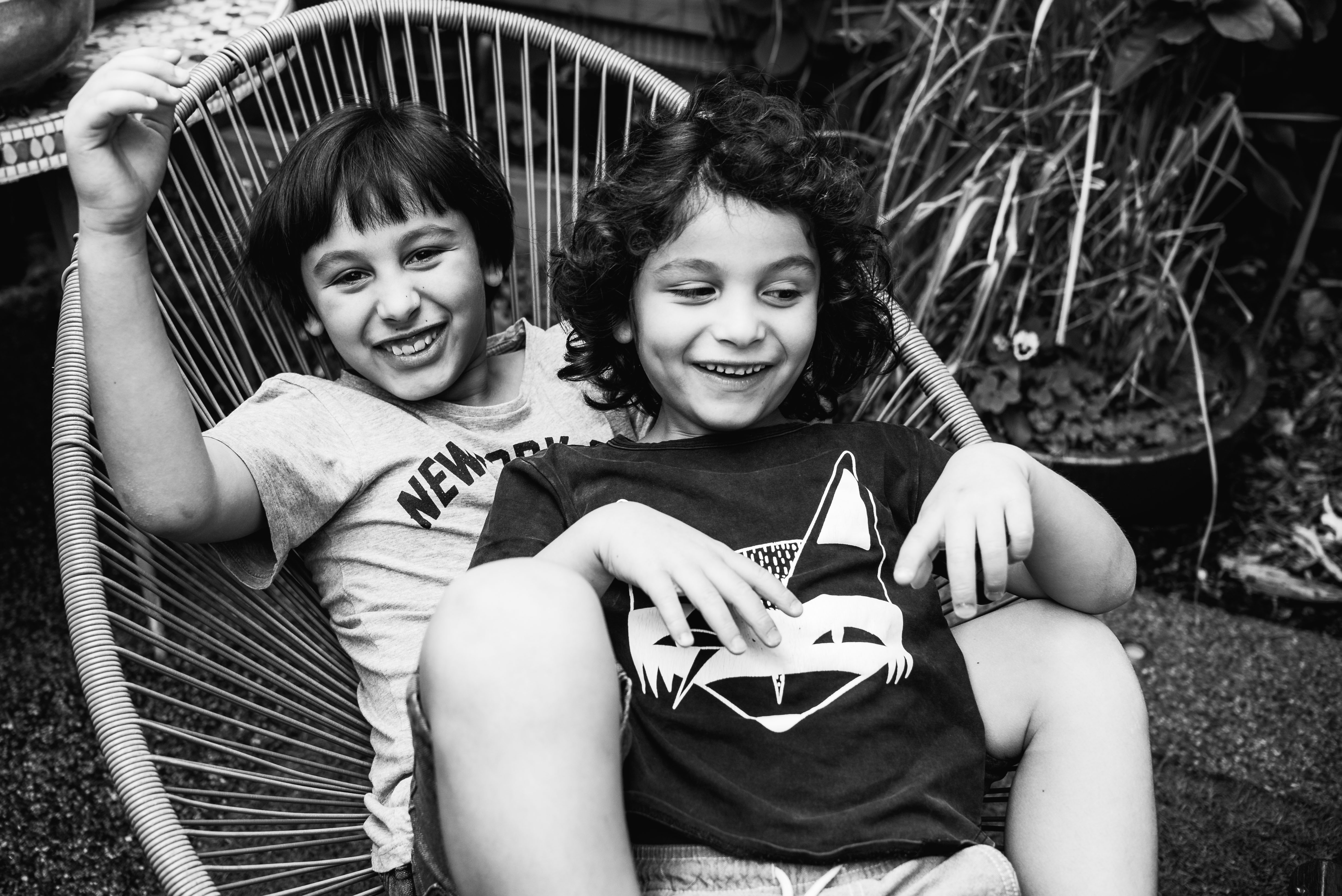 photograph of brothers smiling in Carlton North, Melbourne, Australia